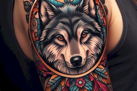 spirit tribal wolf tattoo|american traditional wolf tattoos.